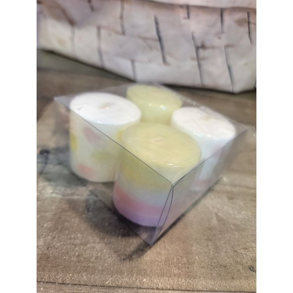 Tag Votives Easter spring candle set pink green blue white - Picture 5 of 7